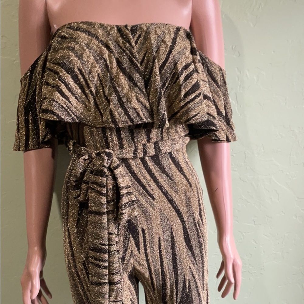 New black jumpsuit gold stretch new no tags